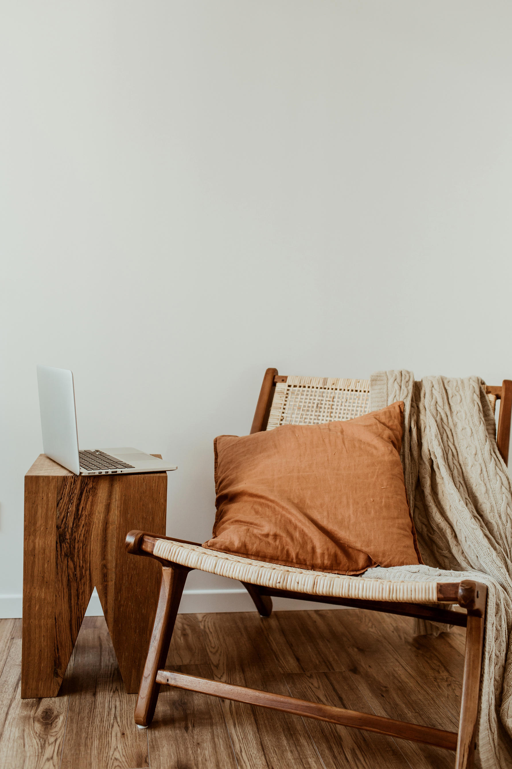 Laptop and Rustic Furnitures