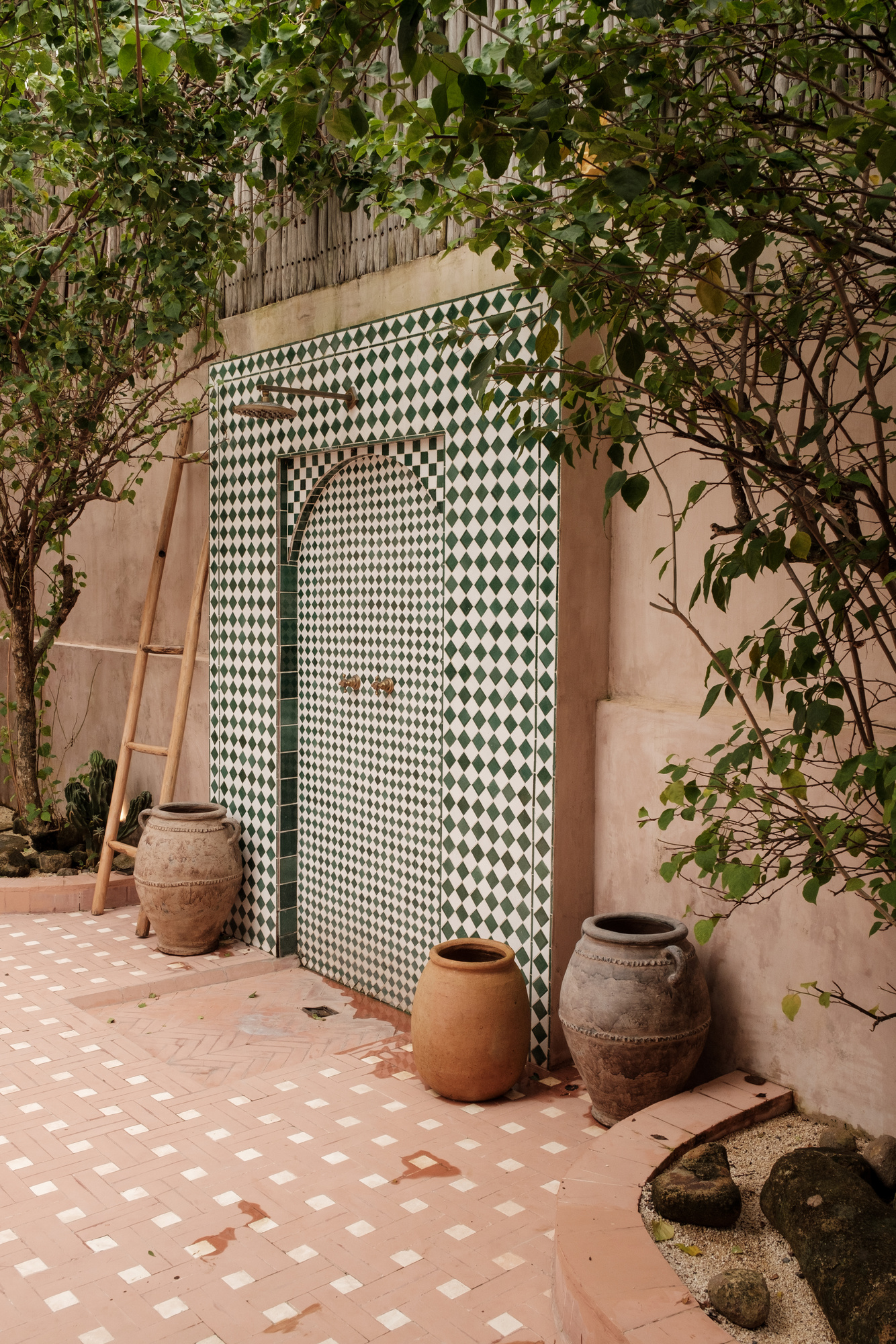 Tropical Home Rustic Tiled Outdoor Doorway
